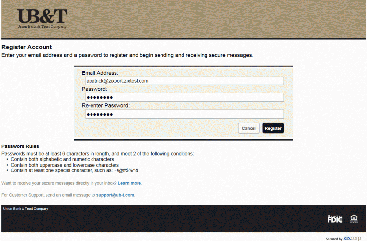 Receiving Encrypted Email - Union Bank & Trust Company Inc. | ZixAware
