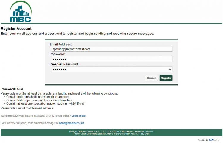 Receiving Encrypted Email - Michigan Business Connection | ZixAware