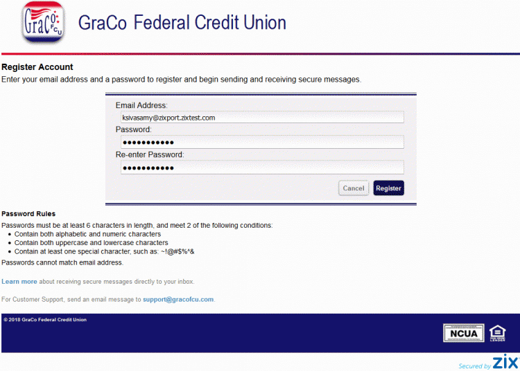 Receiving Encrypted Email GraCo Federal Credit Union ZixAware