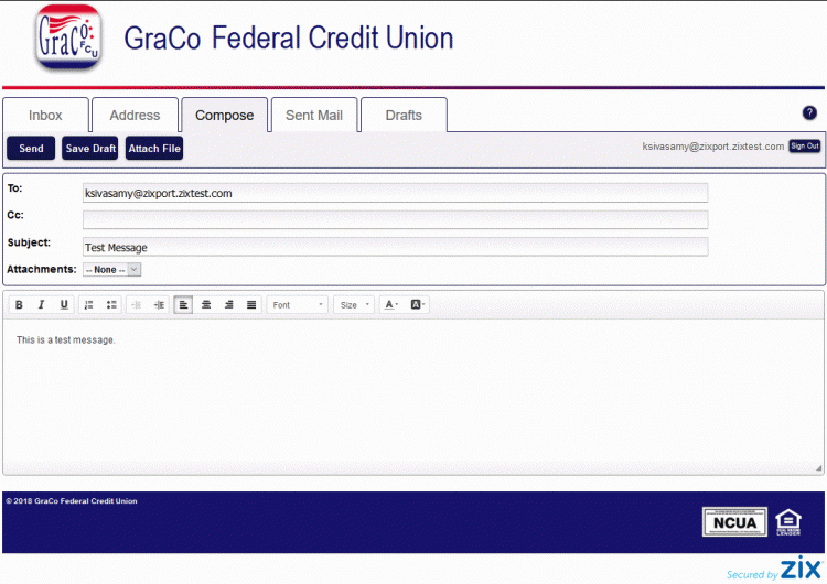 Sending Encrypted Email GraCo Federal Credit Union ZixAware